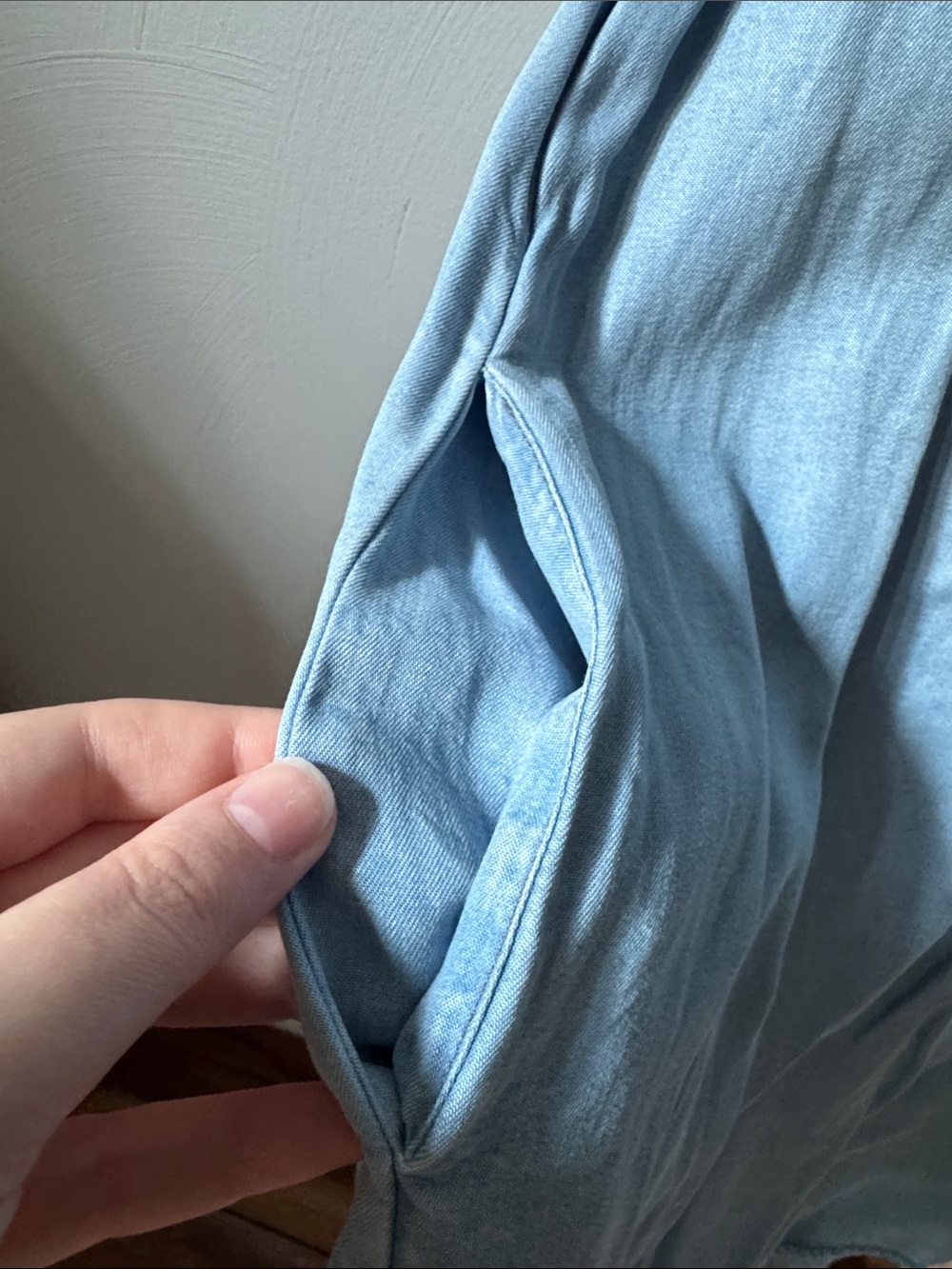 Zara Premium Denim Off-Shoulder Ruffle Mini Dress - Picture 7 of 7